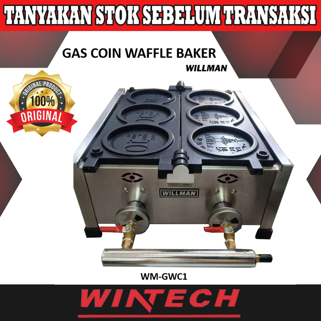 Willman WM-GWC1 Gas & WM-EWC1 Listrik - Waffle Coin Baker Mesin Pembuat Waffle Bentuk Koin