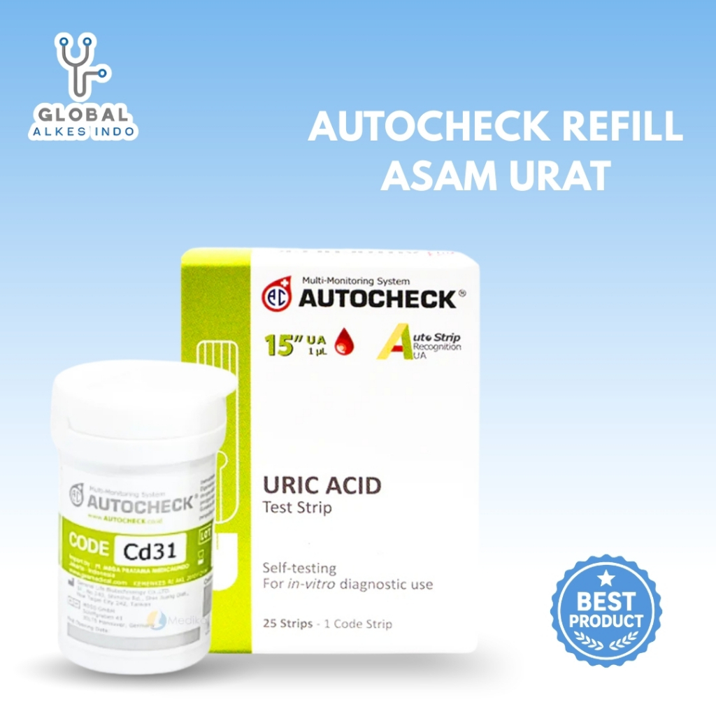 Autocheck Refill Strip Asam Urat / Autocheck 3 In 1 / Autocheck Asam Urat / Stick Asam Urat Autochec