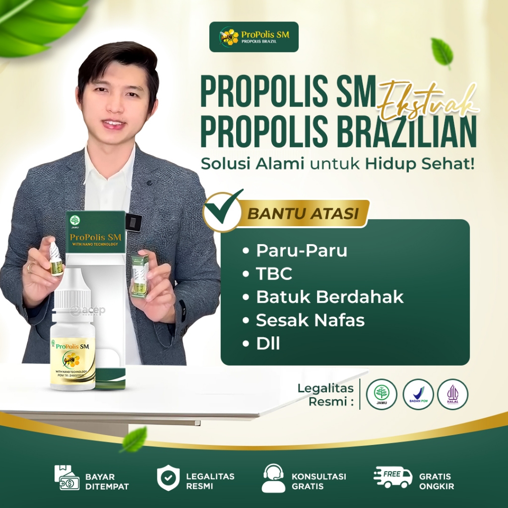 Propolis SM Asli Original bundle sari kurma plus Obat Paru Paru TBC Basah Bronkitis Pneumonia pember