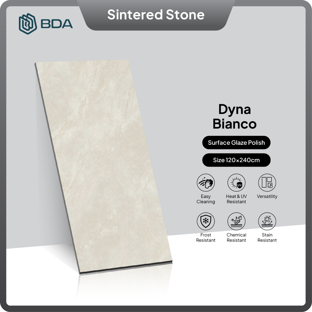 BDA Granite Tile 120X240 Keramik Granit Lantai Dinding Kamar Mandi Mewah Big Slab Dyna Bianco