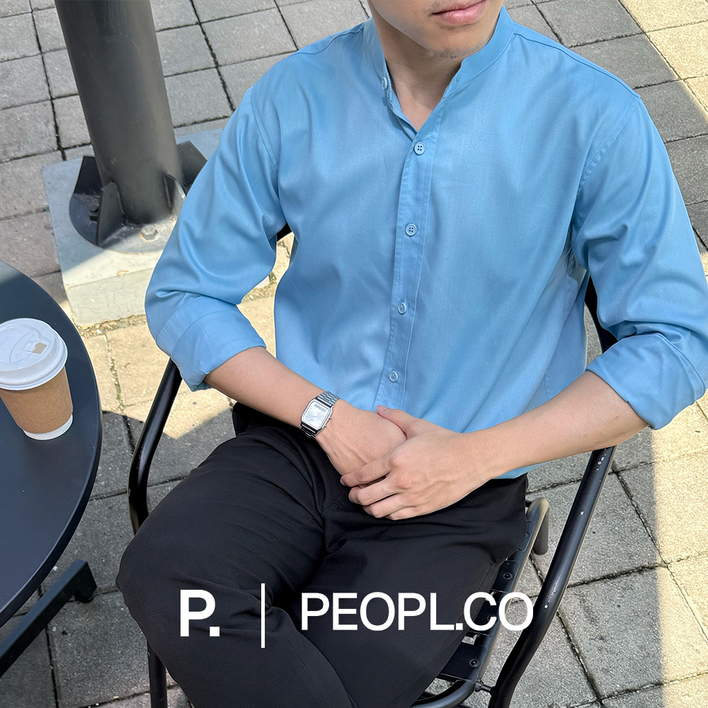 Kemeja Pria Koko Shanghai Basic Series by Peopl.co - Baby Blue