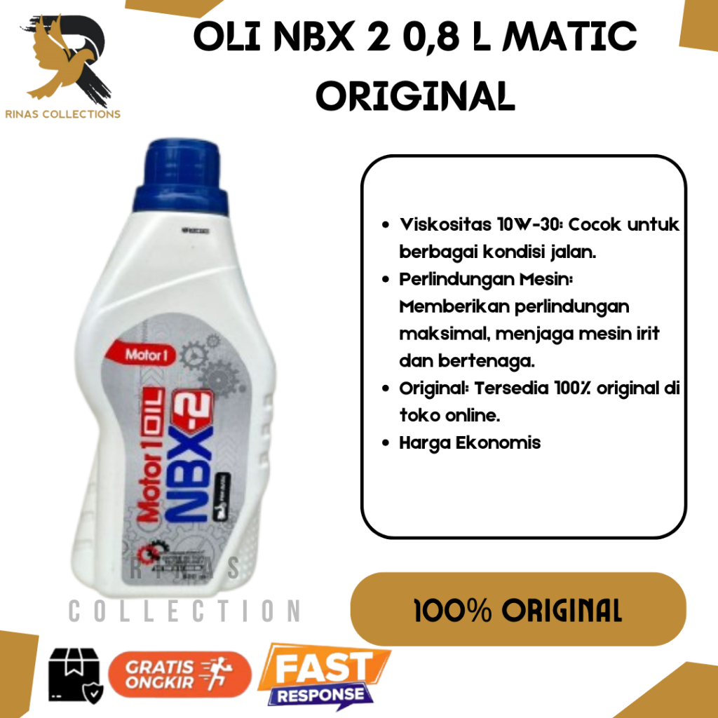 OLI MESIN NBX 2 800ML 10W-30 ORIGINAL 100% UNTUK MOTOR MATIC