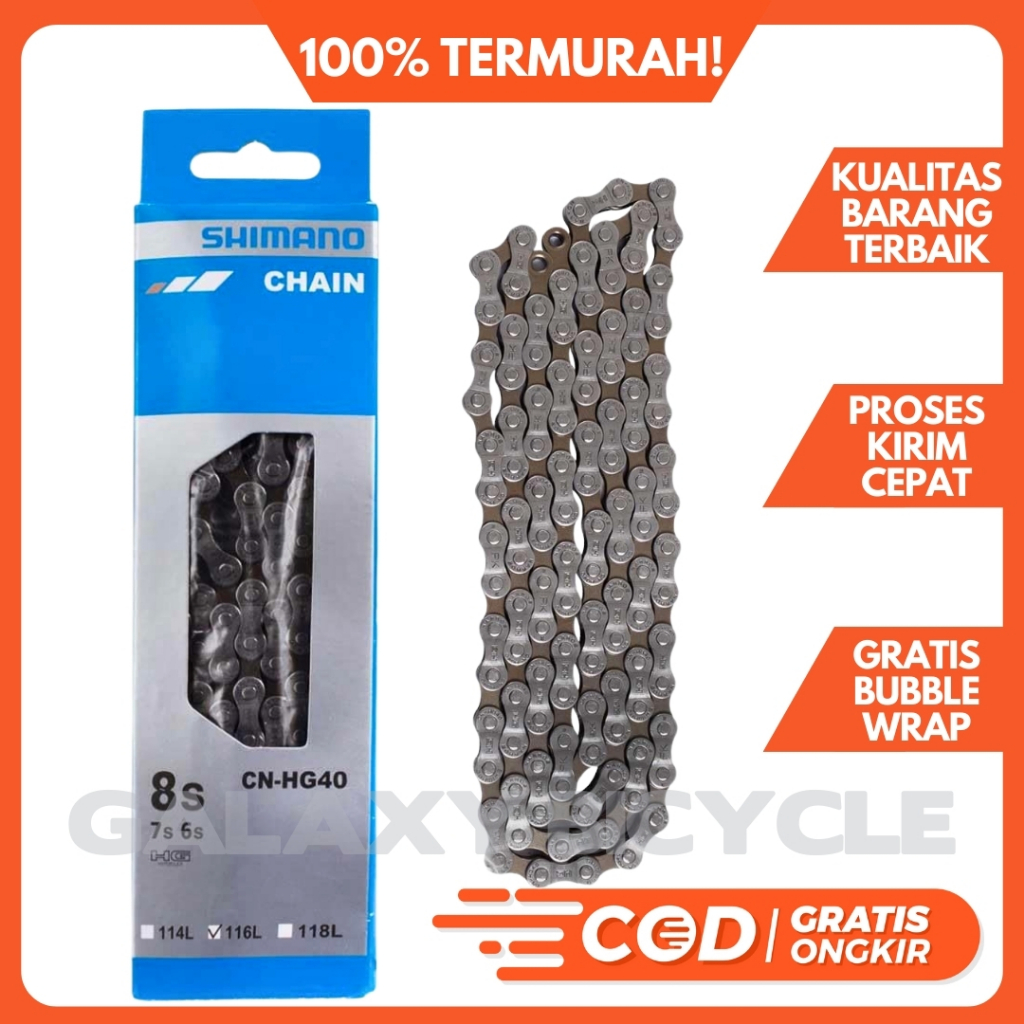 Rantai Sepeda CN-HG40 6 7 8 Speed Chain Rantai Sepeda Lipat Gunung MTB Roadbike DLL