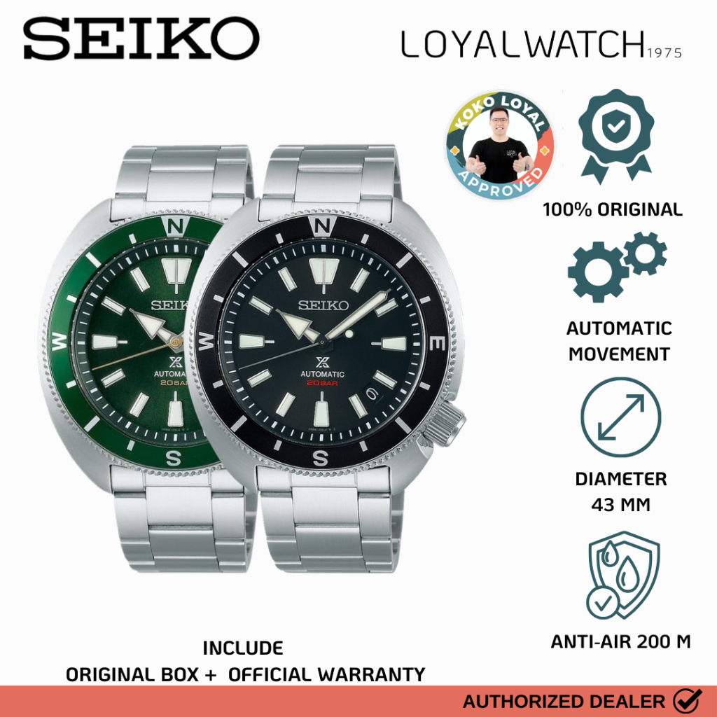 Jam Tangan Seiko Prospex Tortoise Pria SRPH15K1 SRPH17K1 Stainless Steel Sapphire Crystal Original G