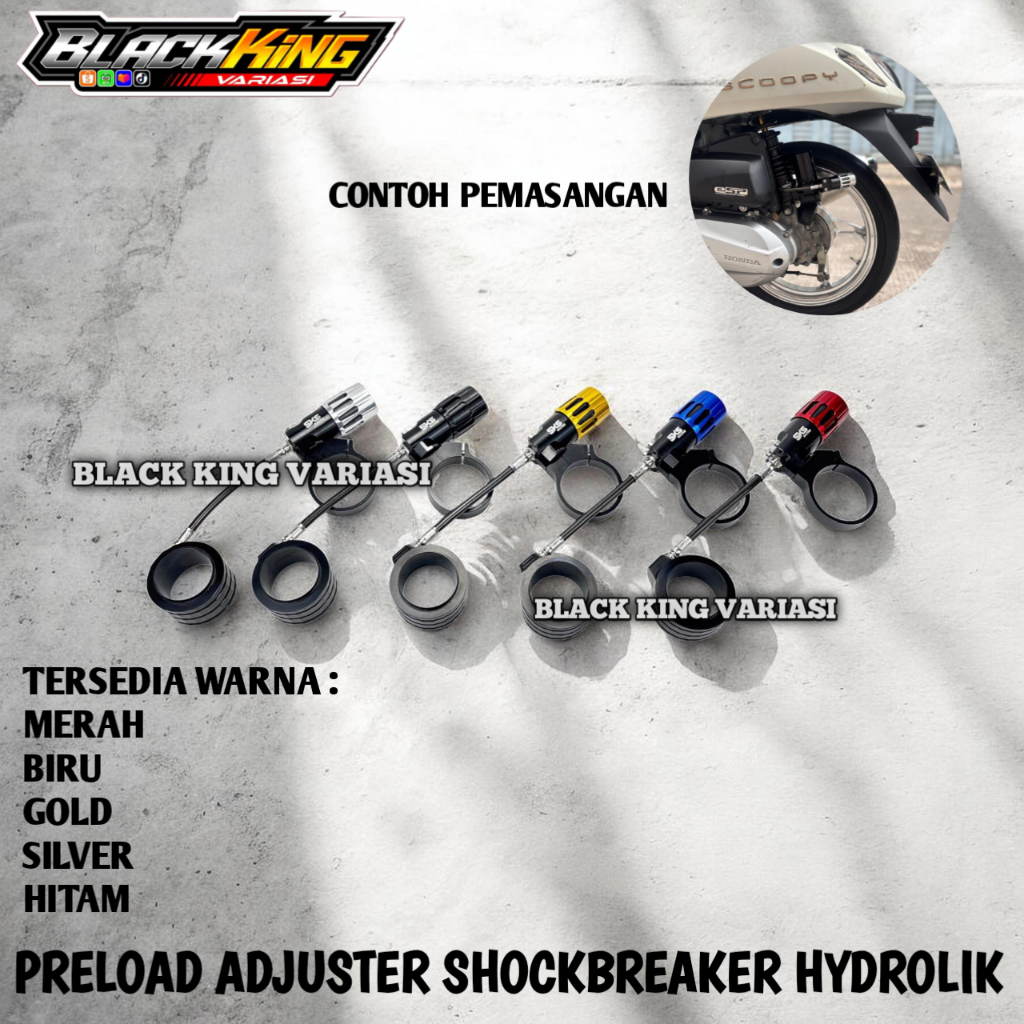 Preload Adjuster Shockbreaker Preload Adjuster Tabung Atas Bawah Preload Hidrolik Hyraulic Preload A