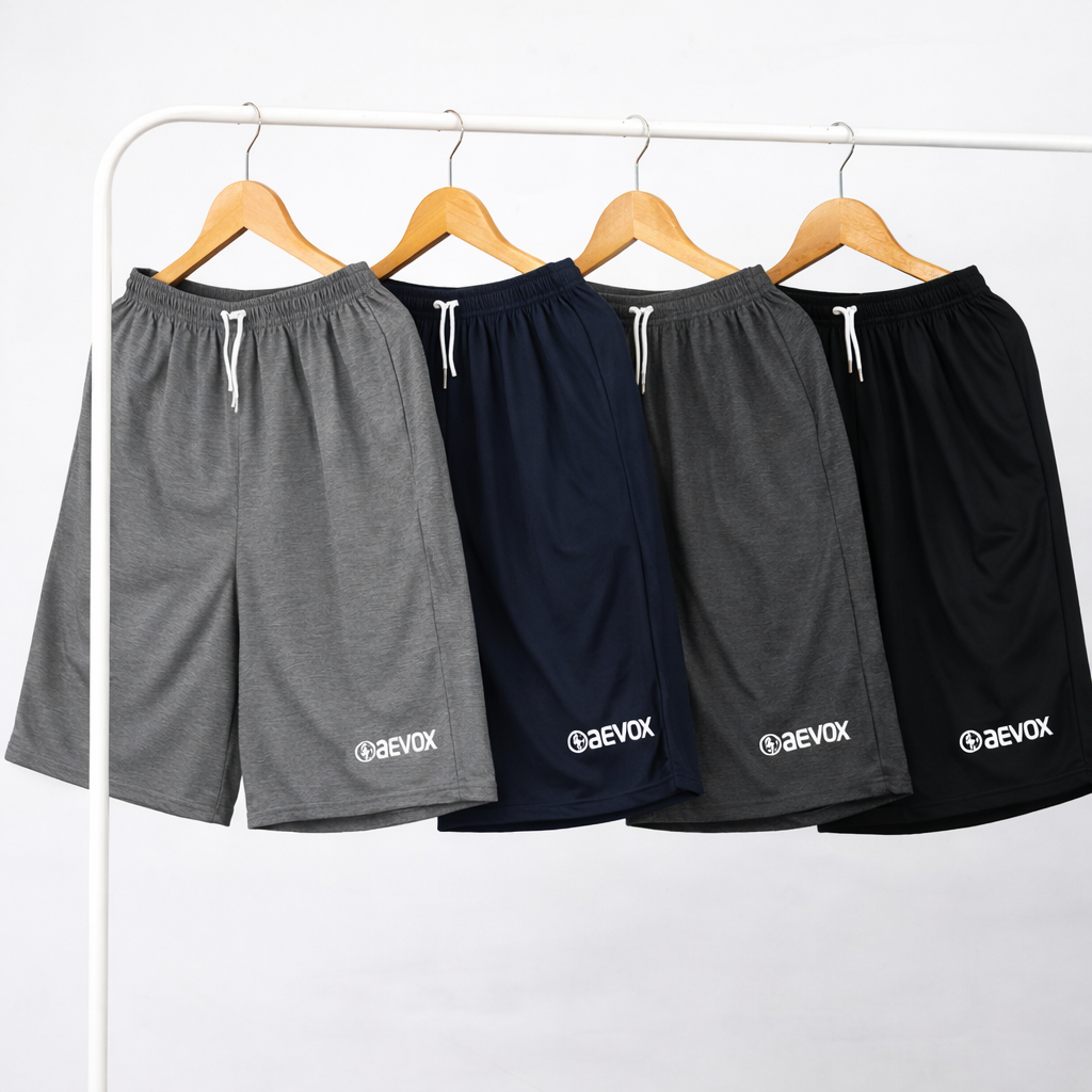 AEVOX Celana Pendek Pria Dewasa Polos Santai | Kolor Kaos Baby Terry Bordir Nyaman