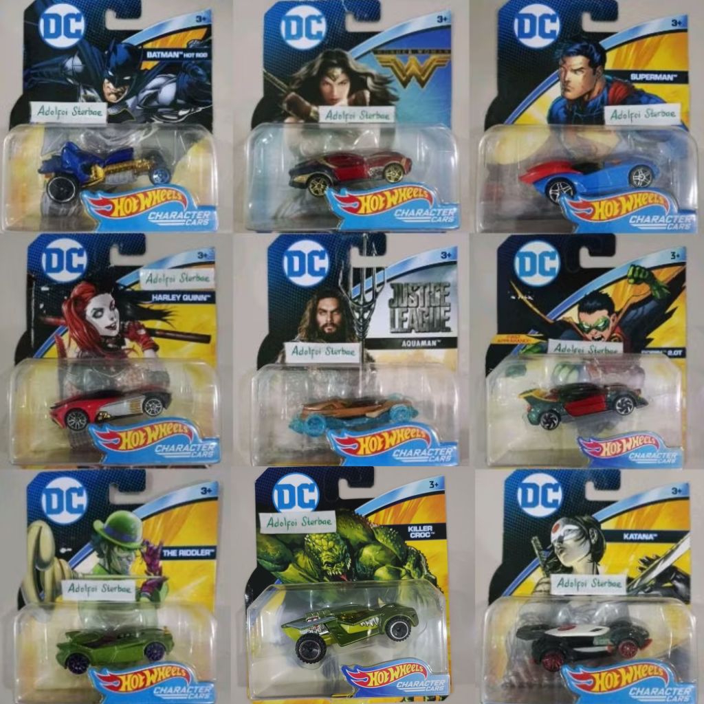 hotwheels hot wheels character cars dc comic batman hot rod wonder woman gal gadot superman aquaman 