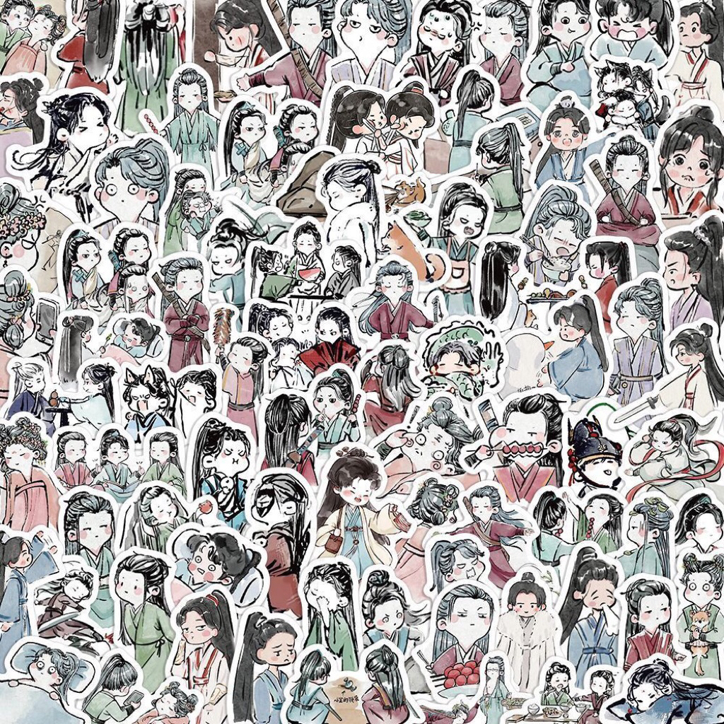 Stickers Q-version Lian Hua Lou [100pcs] | Mysterious Lotus Casebook | Ji Xiang Wen Lian Hua Lou | A