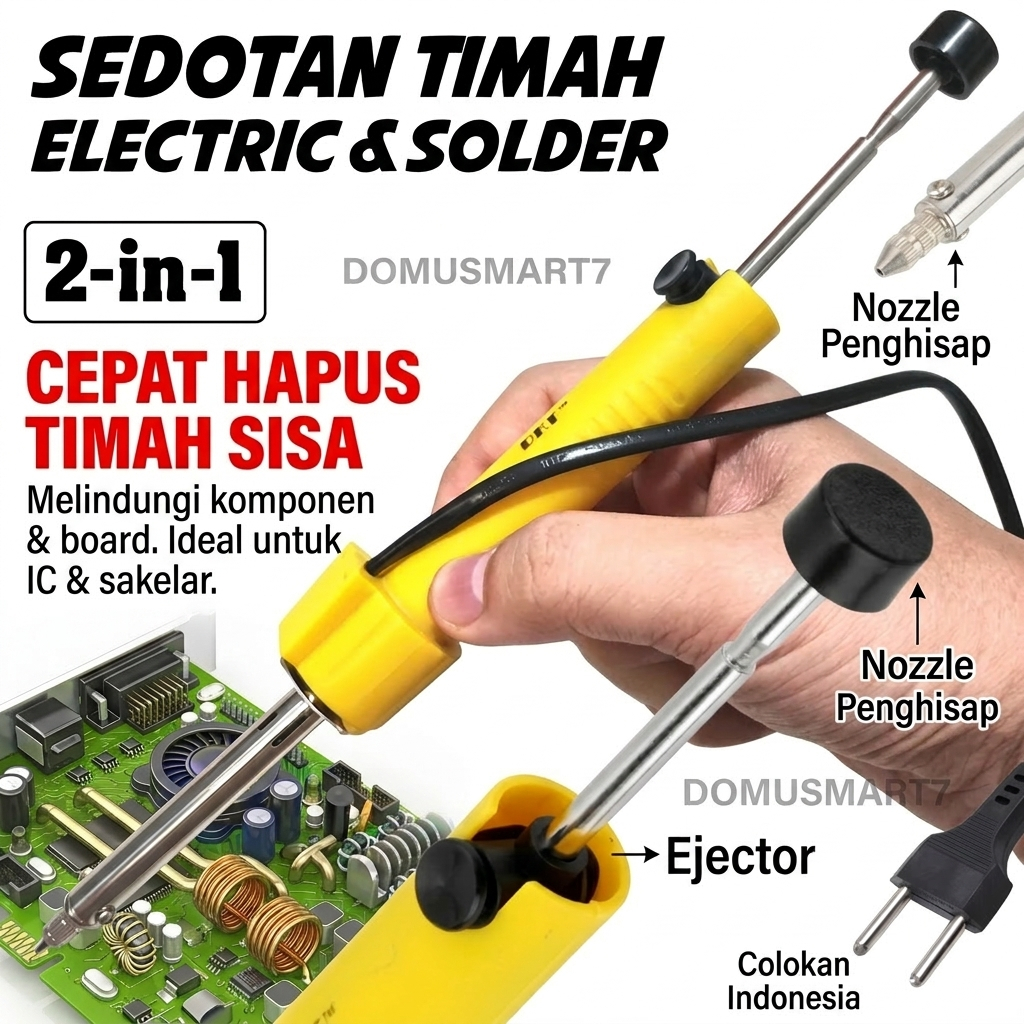 2in1 Sedotan Timah Elektrik + Solder Electric Desoldering Pompa Sedot
