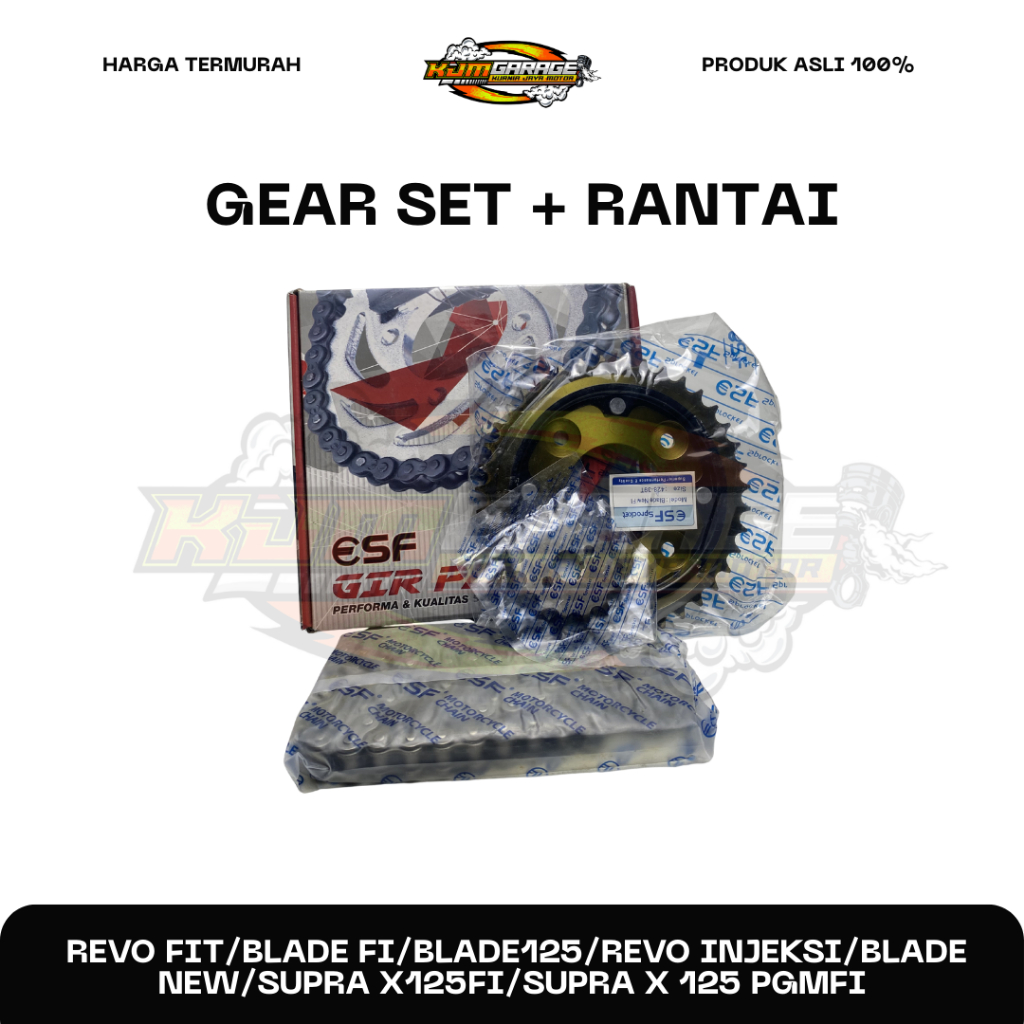 Gear Set Revo fit/Blade fi/blade125/Revo injeksi/Blade new/Supra x125fi/Supra x 125 pgmfi 14T-39T-10