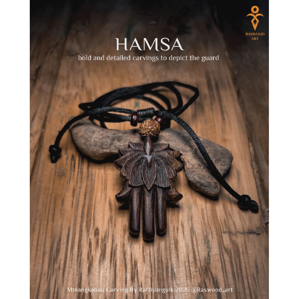 Kalung Kayu Ukir Hamza