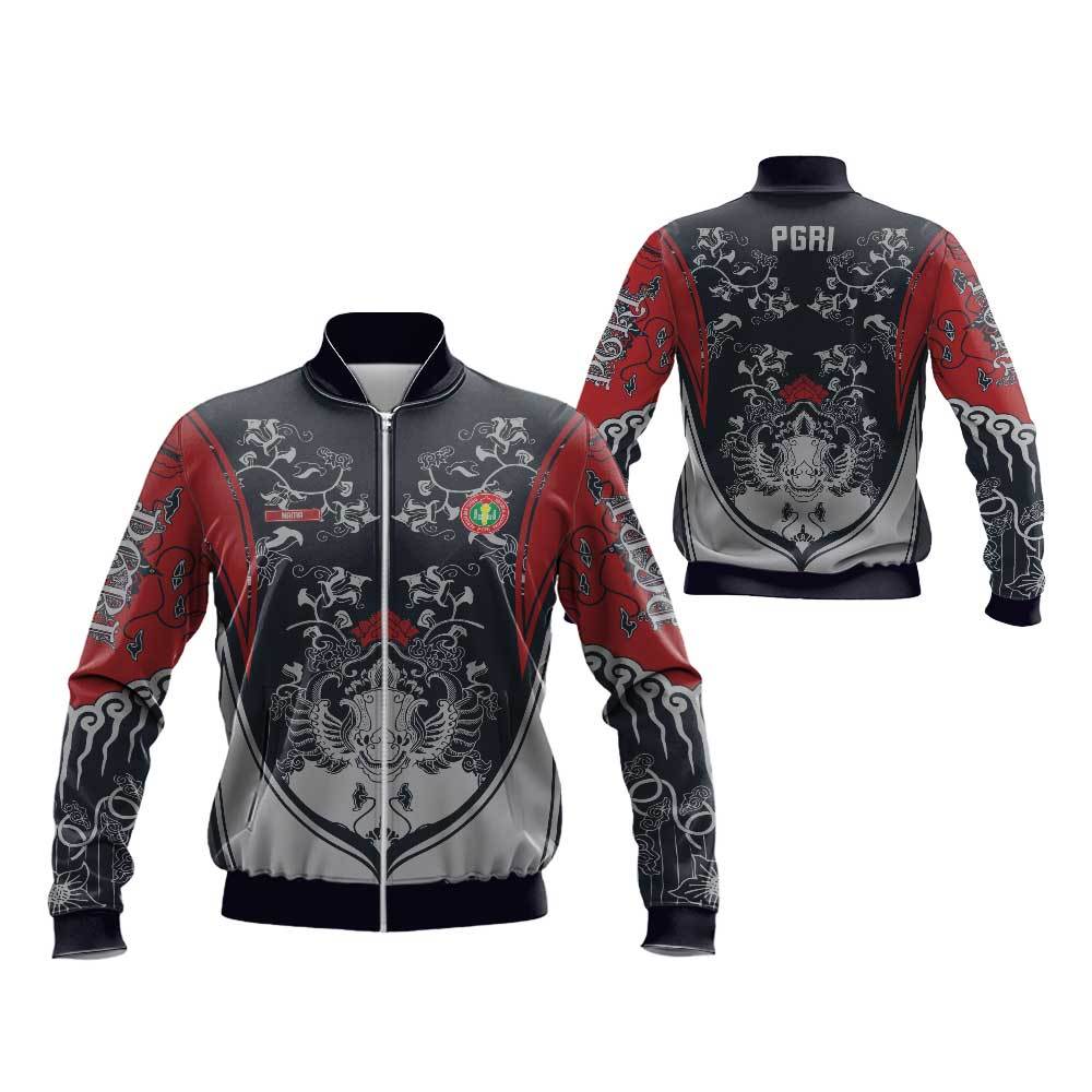 Jaket Bomber PGRI/Jaket Pria Wanita Motip Batik PGRI Fullprint