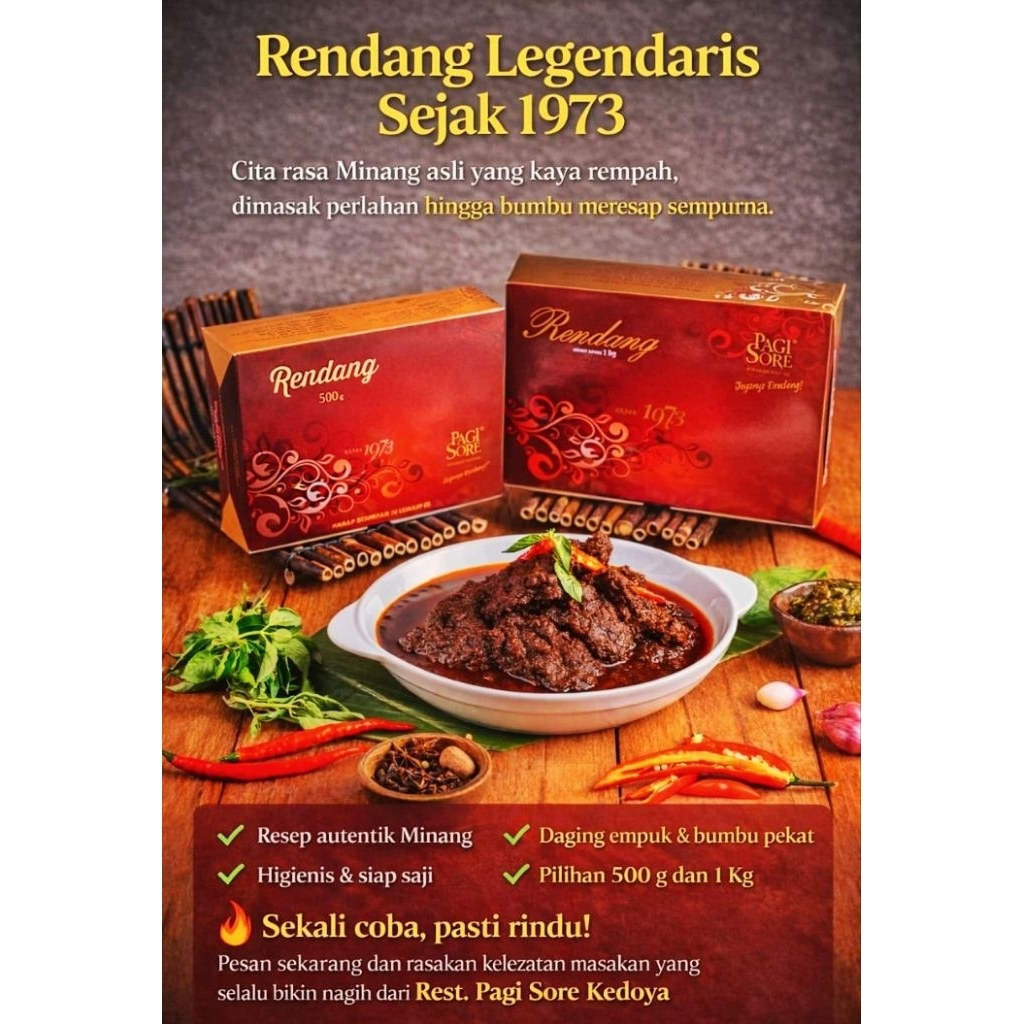 PAGI SORE RENDANG DAGING SAPI PAGI SORE RESTORAN PAGI SORE RENDANG DAGING 1/2KILO2