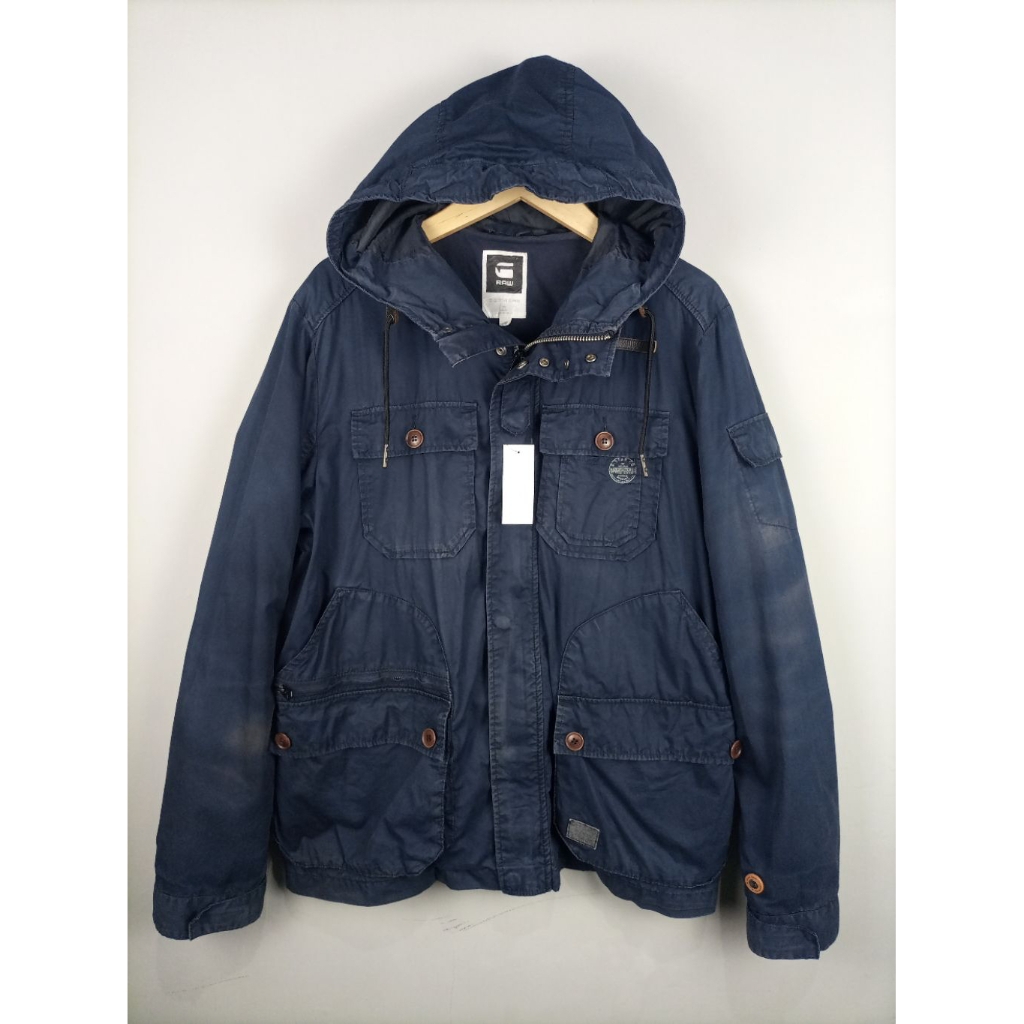 Jaket G-Star Raw Original Parka Military Multipocket Model M65_Navy_Size L-XL
