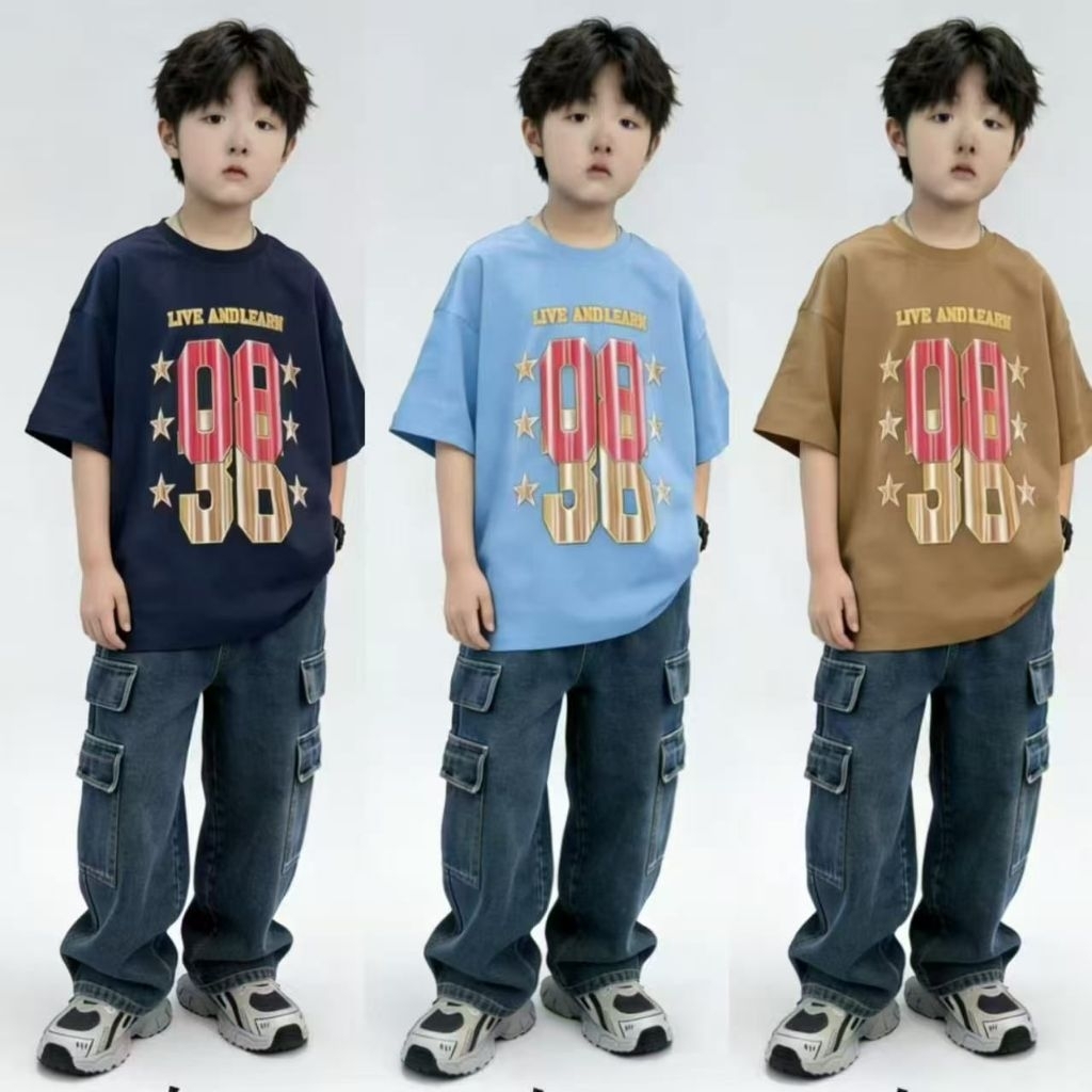 setelan jeans celana cargo anak laki laki