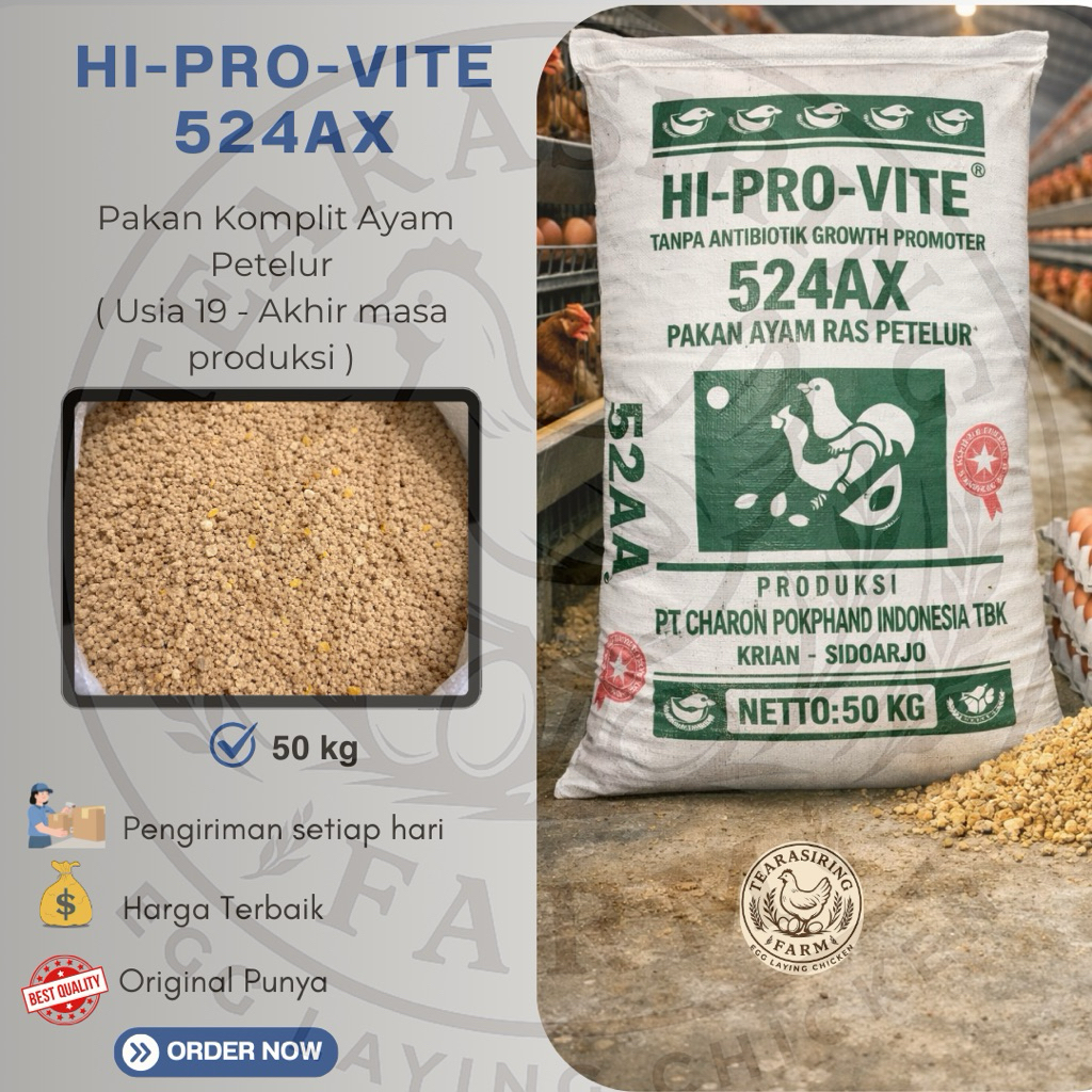 HI-PRO-VITE 524AX Pakan Ayam Petelur Premium | Nutrisi Lengkap Layer