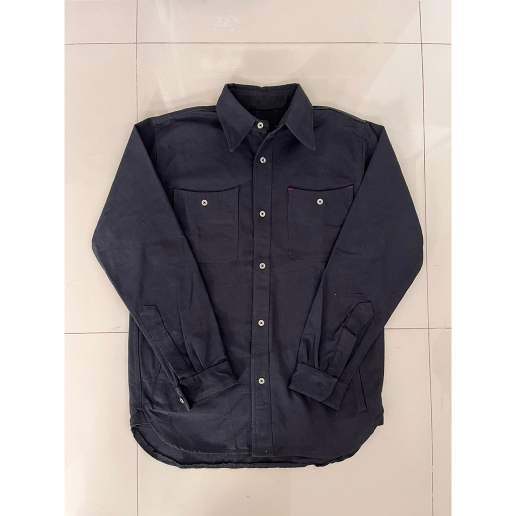 The Worker Shield 13oz Noir Canvas Heavy CPO 002 Overshirt Black