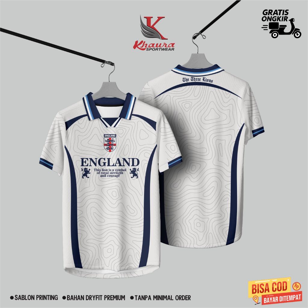 JERSEY FANTASY ENGLAND / RETRO / CLASSIC / CASUAL / JERSEY BOLA FULL PRINTING