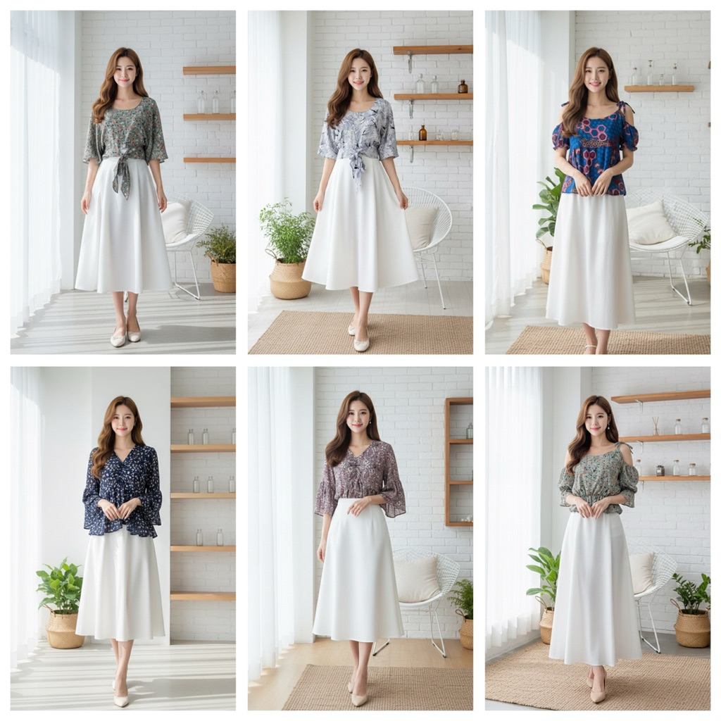Atasan Wanita Motif Bunga/Blouse Wanita Korean Style