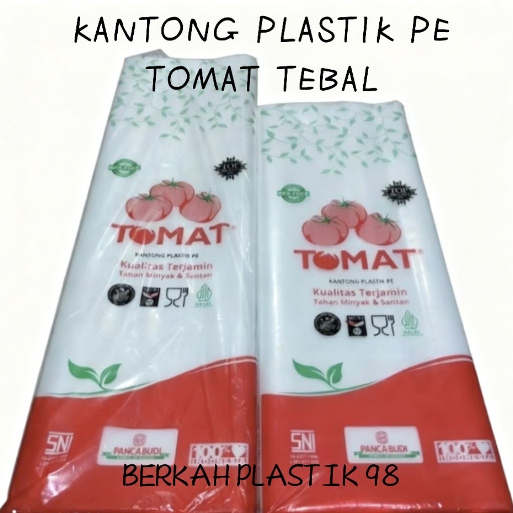 (>1000 gr)Kantong Plastik Pe Tomat UK 50X75X0.8- 60X100X0.8/Kantong Plastik bening, Tomat tebal