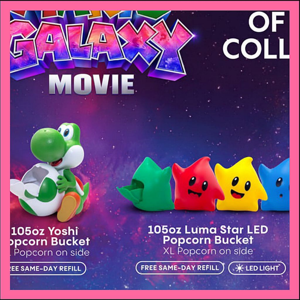 XXI Cgv cinepolis Yoshi LUMA super mario bucket popcorn merchandise