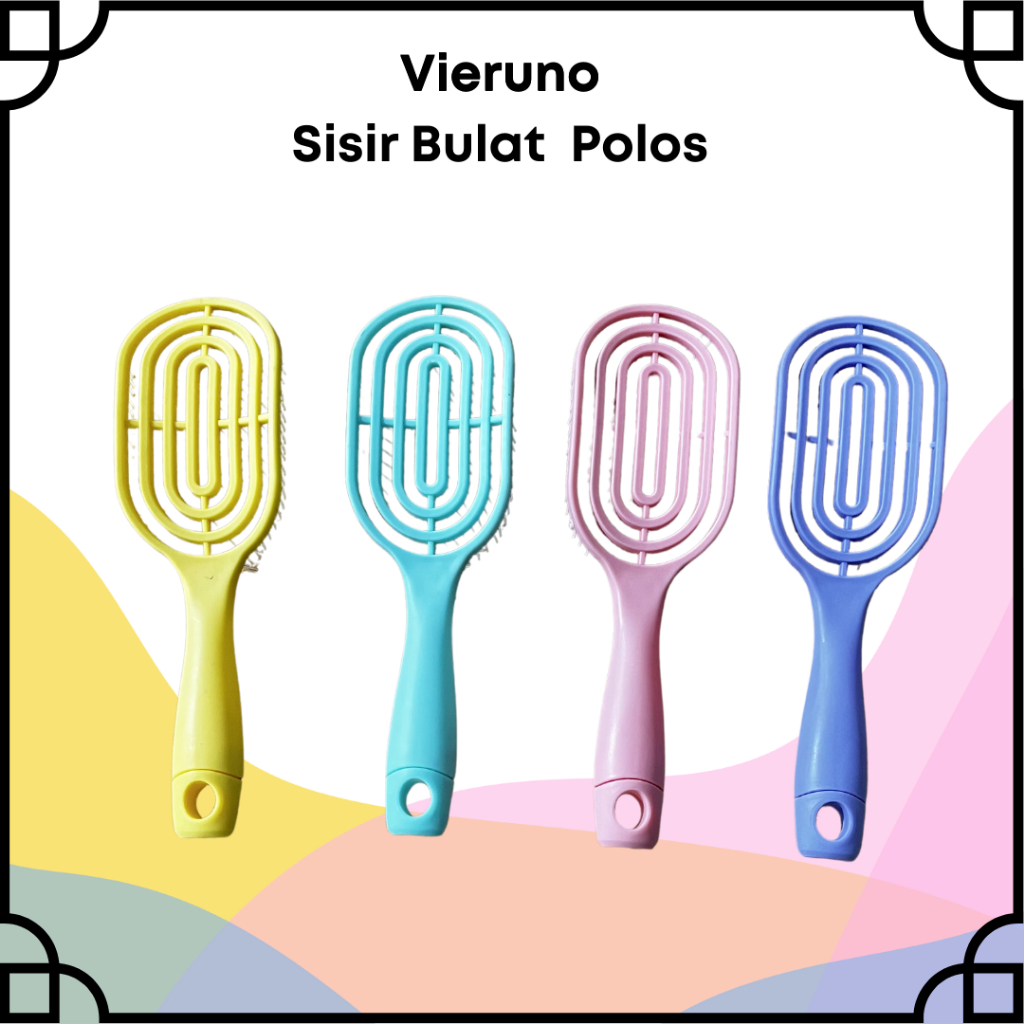 Vieruno Sisir Rambut Bulat Polos Sisir Rambut Mini Hair Comb Wanita Sisir Rambut Praktis Aksesoris R