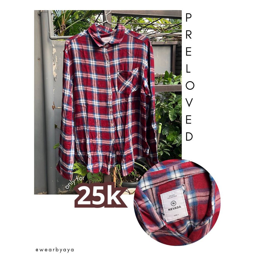 [PRELOVED] Kemeja kotak-kotak merah