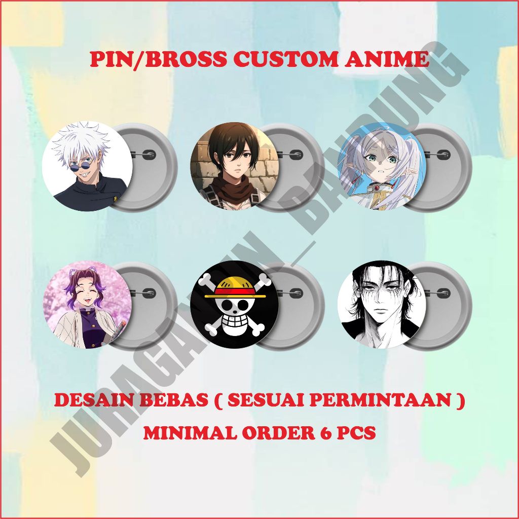 Pin/Bross Anime Custom, anime keren, akssesoris tas, pin baju anime