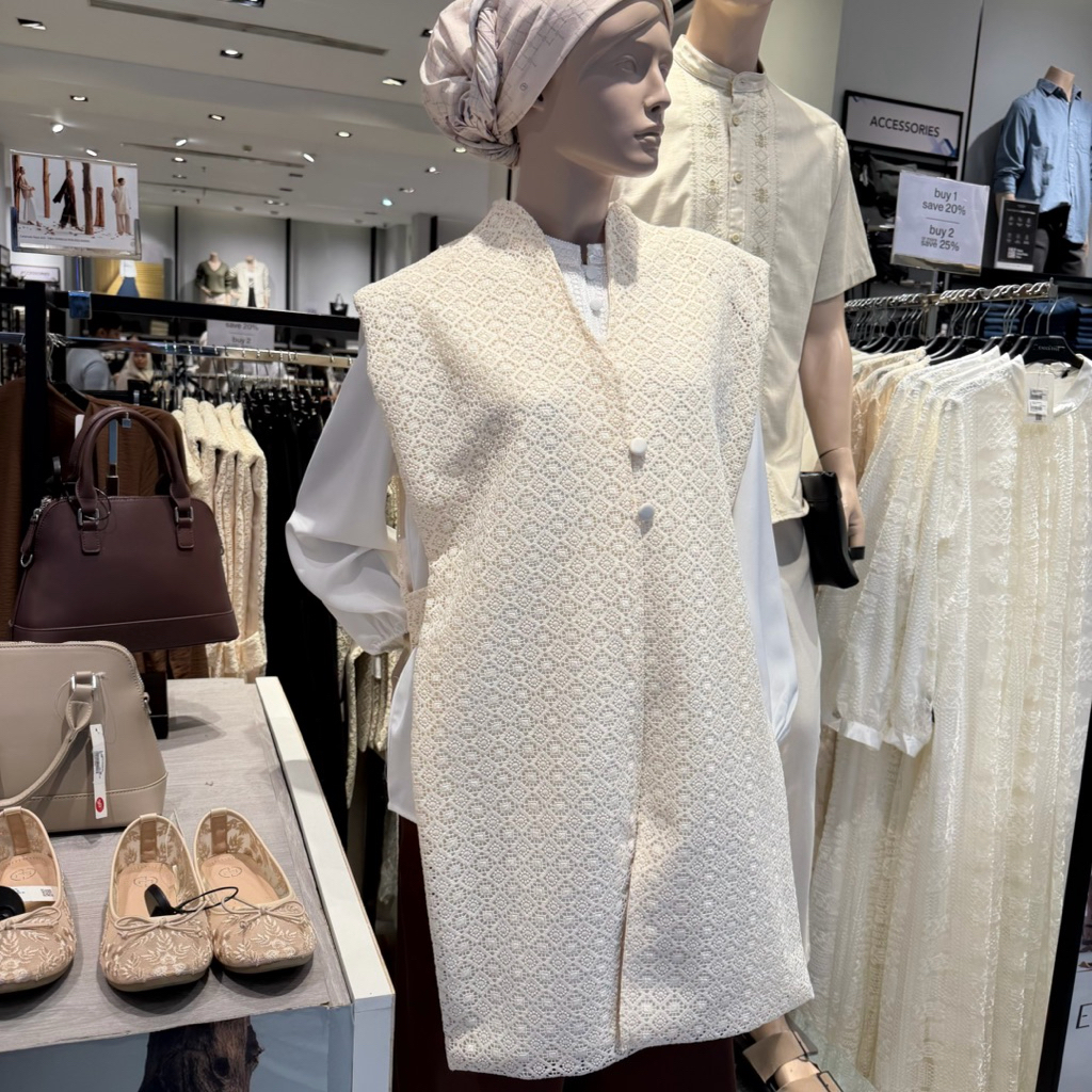 vest rompi lace brokat panjang eid series executive