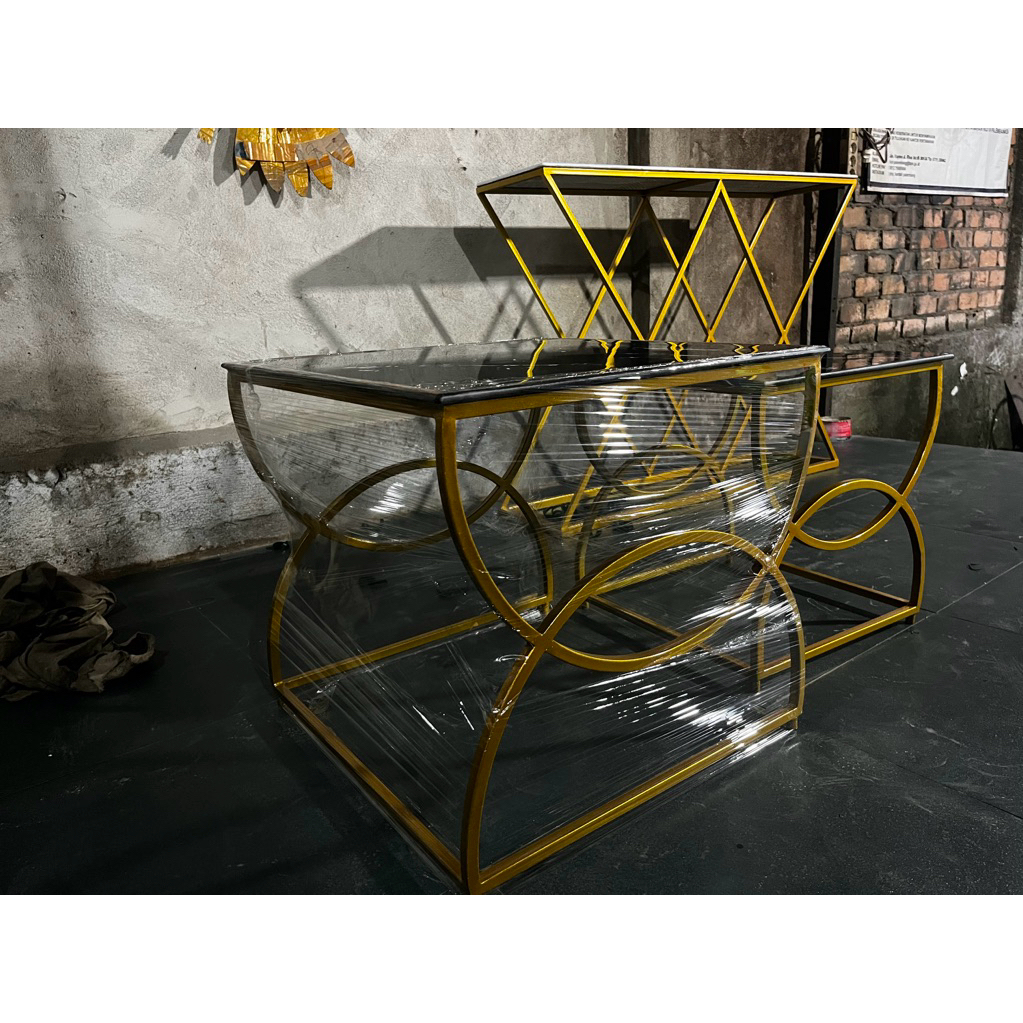 meja tamu alas granit