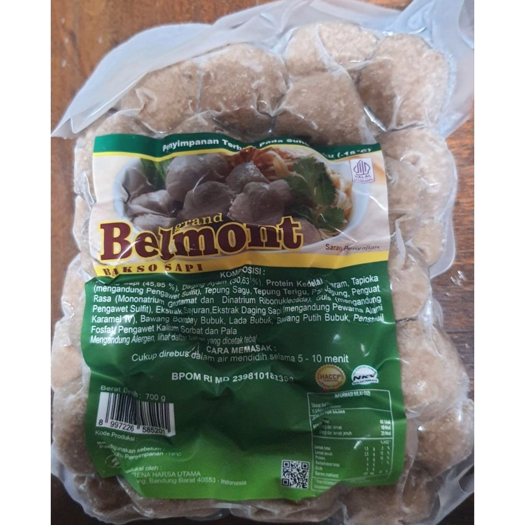 Belmont bakso sapi 700gr frozen food