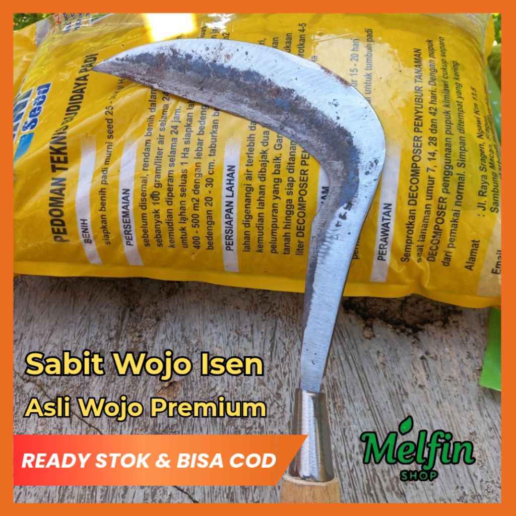 Sabit Aret Pemotong Rumput Padi Baja Wojo Isen Asli Berkualitas Serbaguna Sudah diasah Harga Hemat
