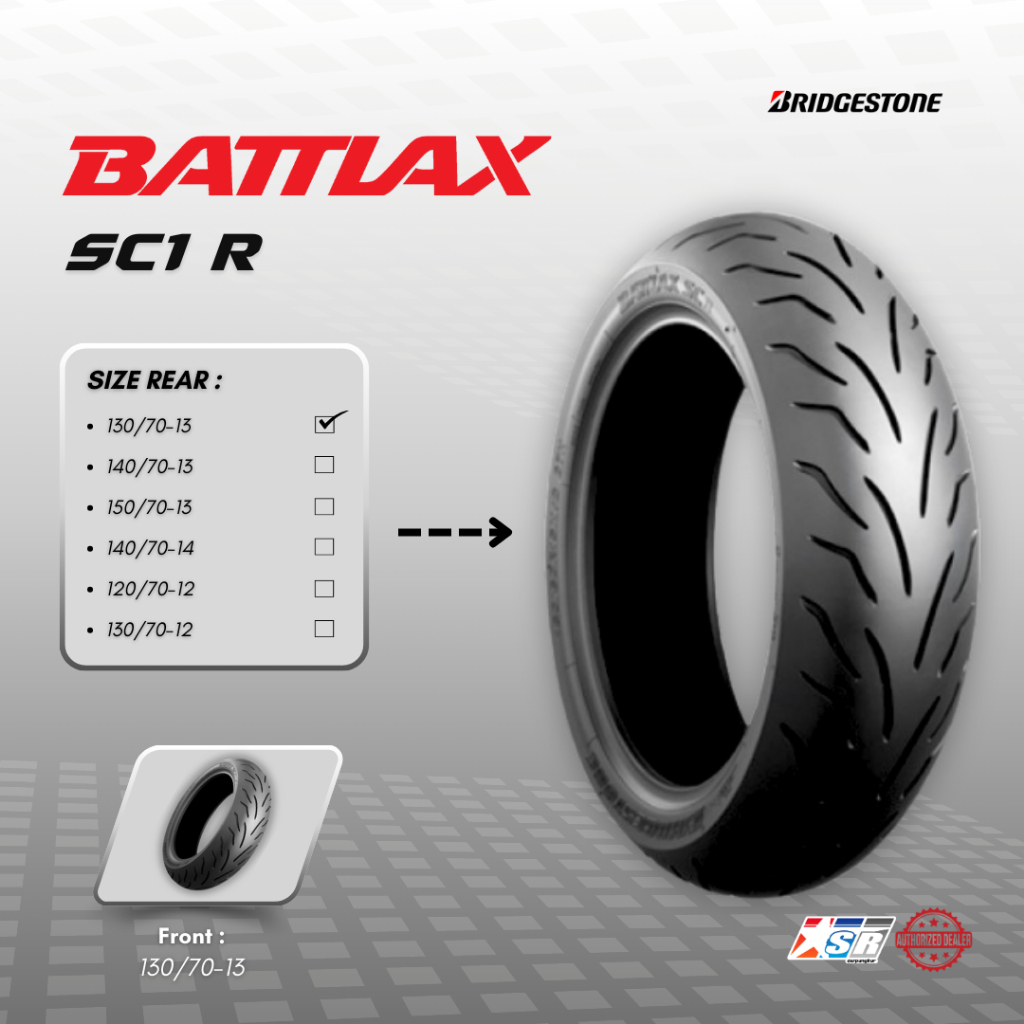 Ban Bridgestone Battlax SC 1 R 130/70-13 SC Belakang Original SC1 NMAX ADV 160 PCX 160