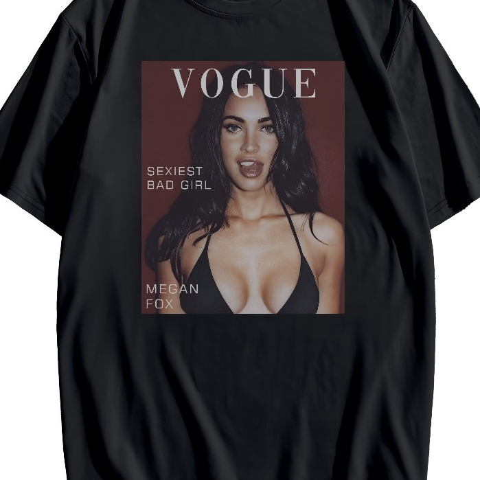Kaos ACTRIST AMERICA'S MEGAN FOX VOGUE MAGAZINE - COTTON COMBAT 30S - DTF