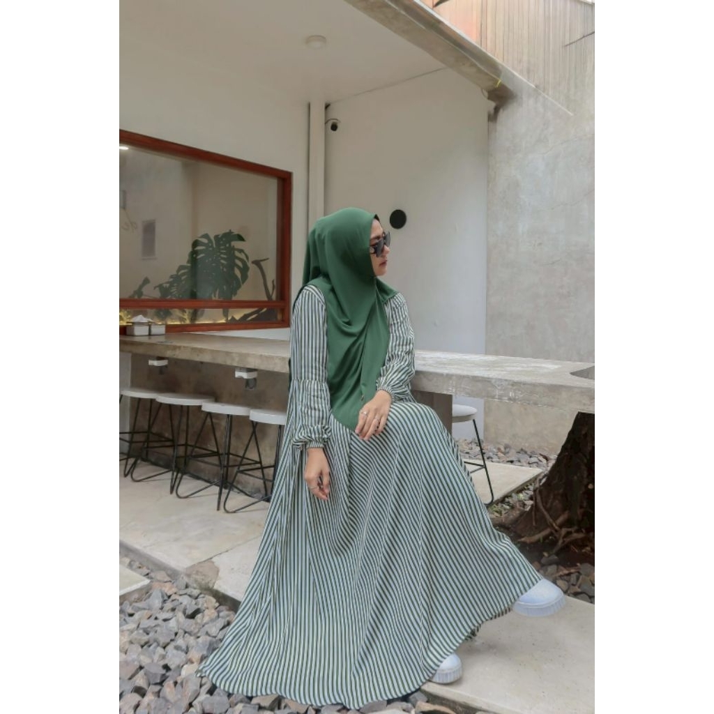 GAMIS STRIPE BY ZAFEETRI | FREE GIFT | GAMIS UMROH