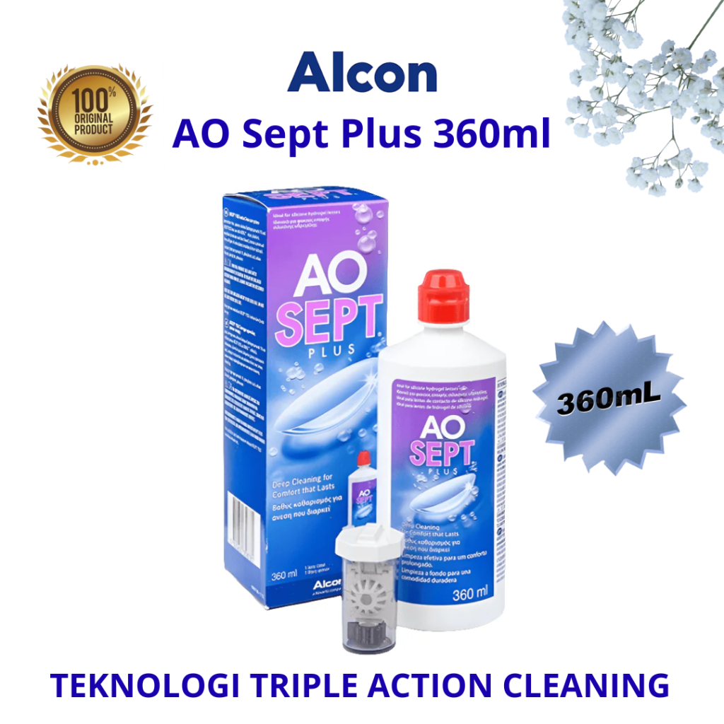 AOSept Plus 360ml Hydrogen Peroxide Softlens Cleaner + Neutralizing Case