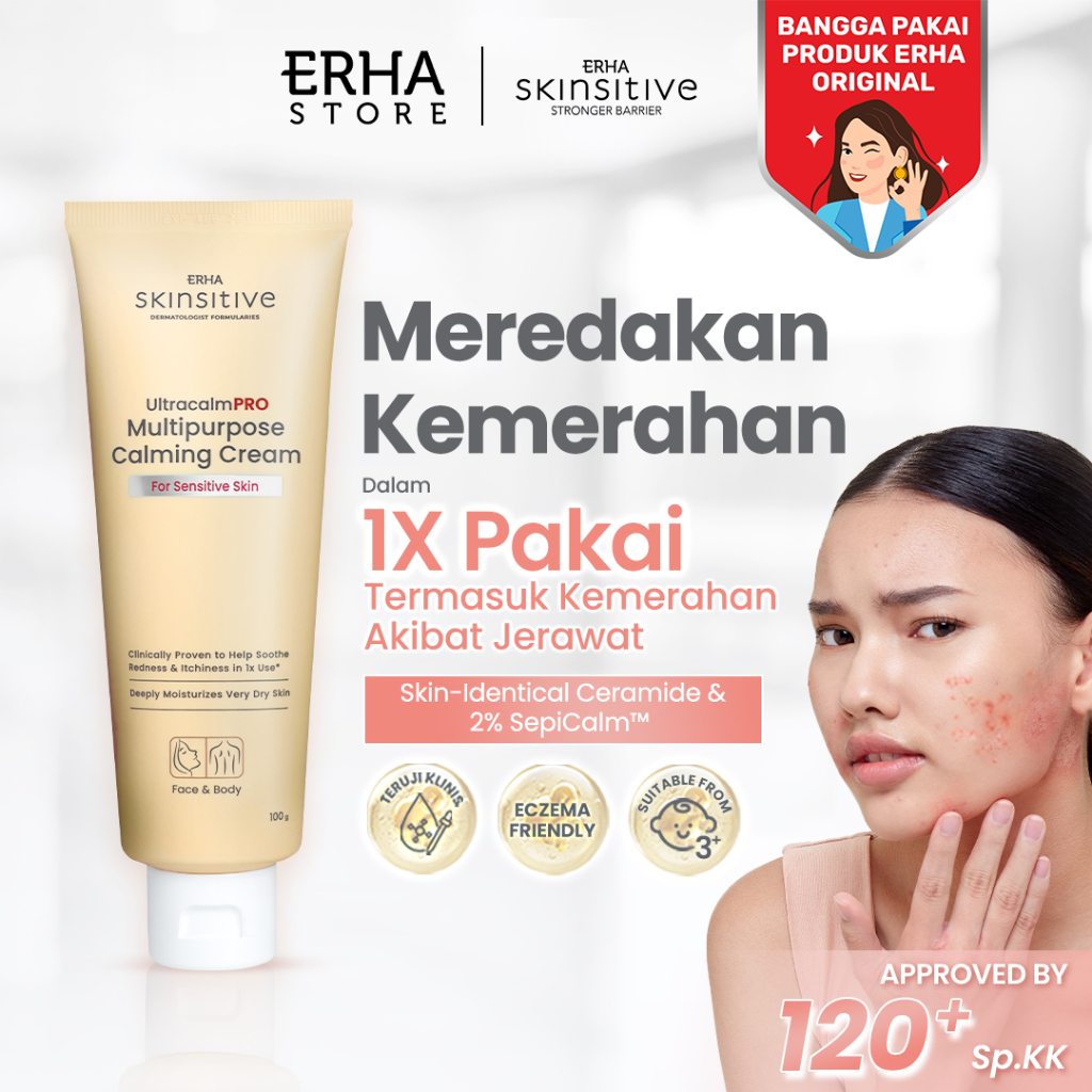 ERHA Skinsitive UltracalmPRO Multipurpose Calming Cream 100gr | Krim Multifungsi Untuk Semua Jenis K