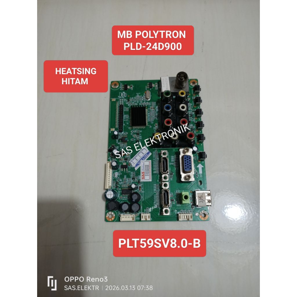 MB BOARD MOTHERBOARD MAINBOARD MESIN TV LED POLYTRON 24 INCH PLD24D900 PLD-24D900 PLD24D900W