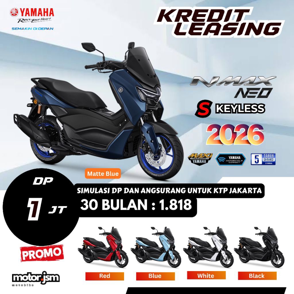 Dp Motor Yamaha NMax Neo S Keyless Kredit Leasing Jakarta Depok Tangerang Bekasi