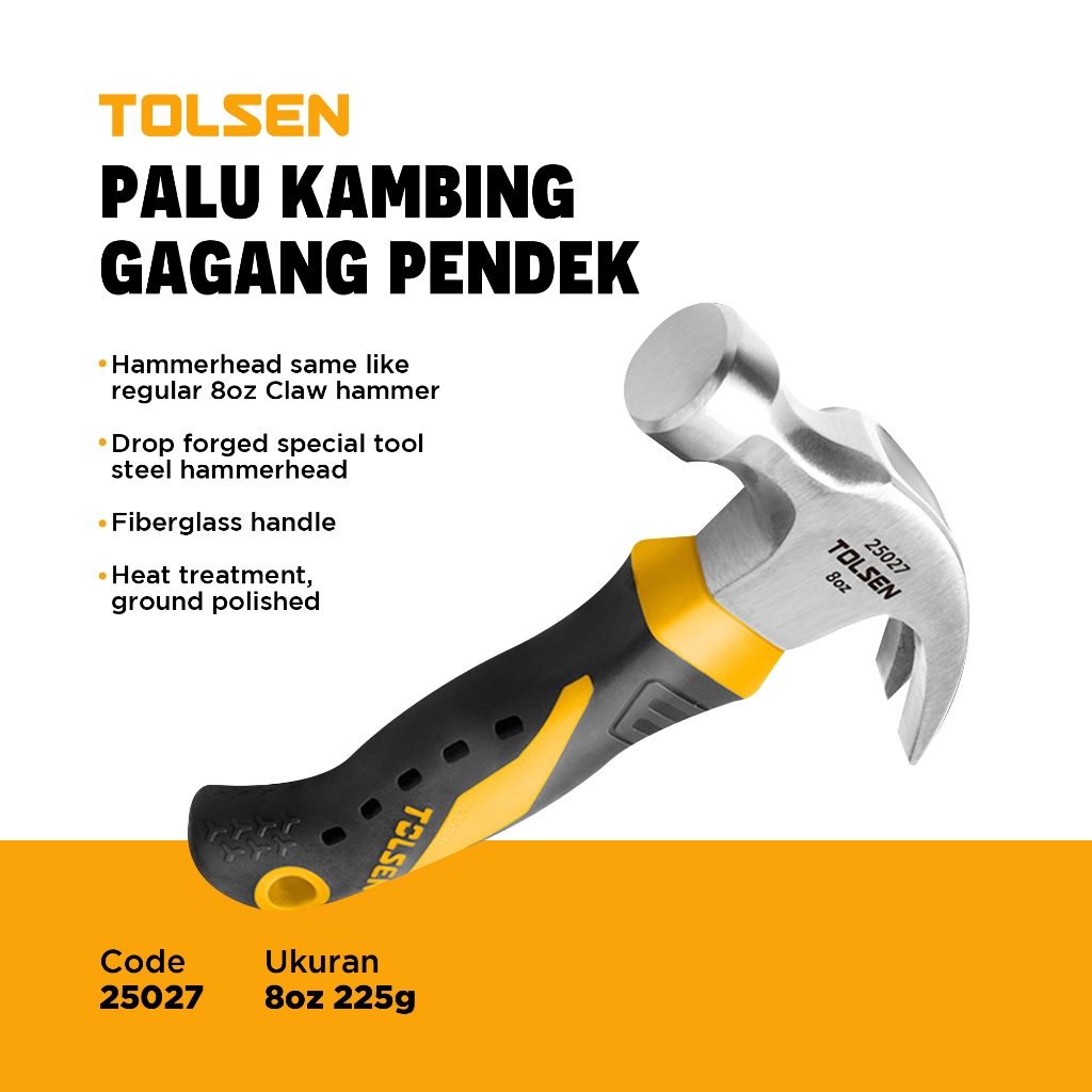 Tolsen Palu Kambing Cebol / Palu mini / Palu Kambing Gagang Pendek 8oz