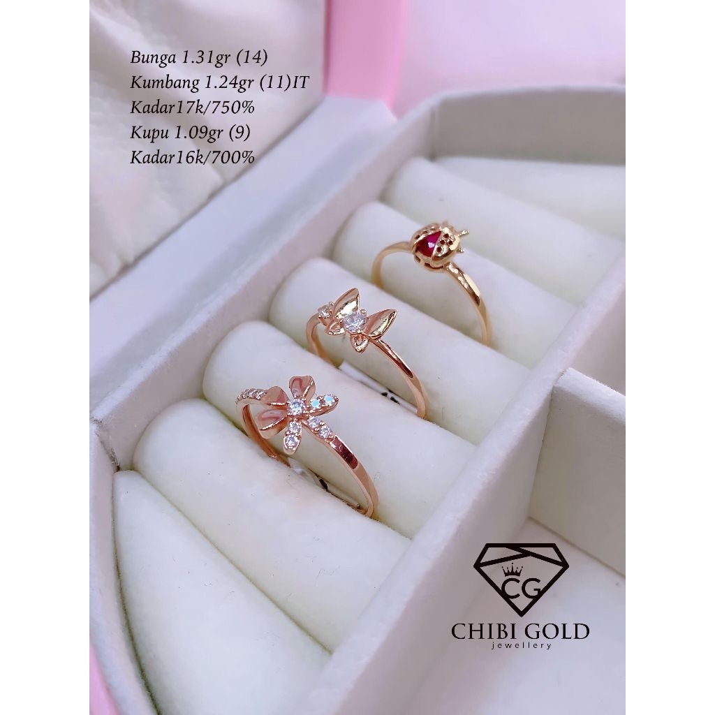 Chibi Gold - Cincin emas 750 kadar 17K - chibi gold jawellery
