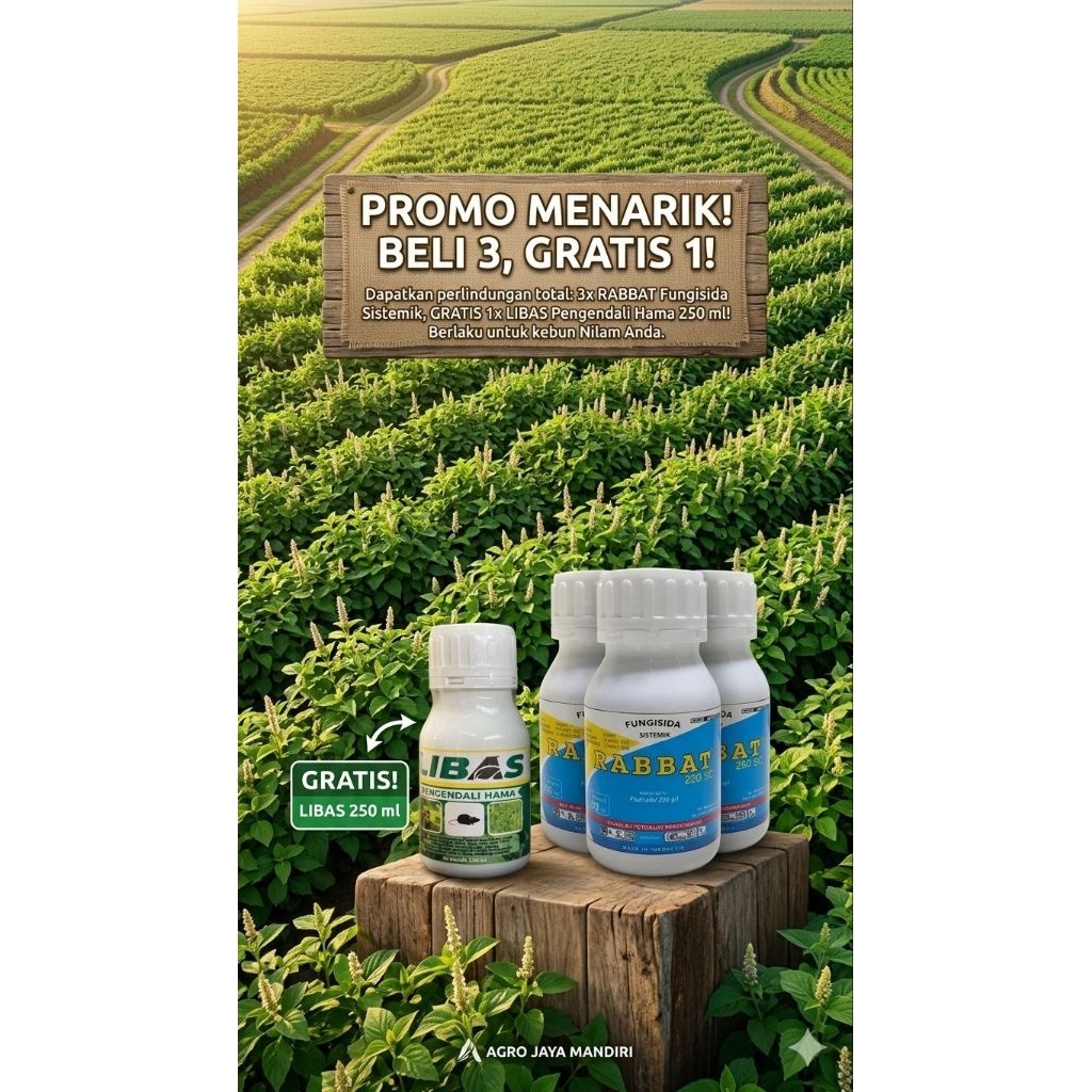 pembelian satu rabbat  Fungisida Sistemik Rabbat  Original 100% Isi 250 ml new promo beli 3 Rabbat  