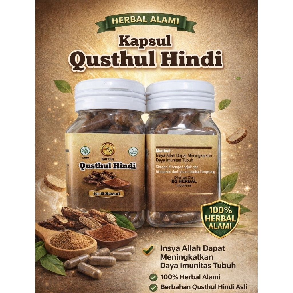 Qusthul Hindi - Isi 45 Kapsul Qusthul Hindi Asli Original