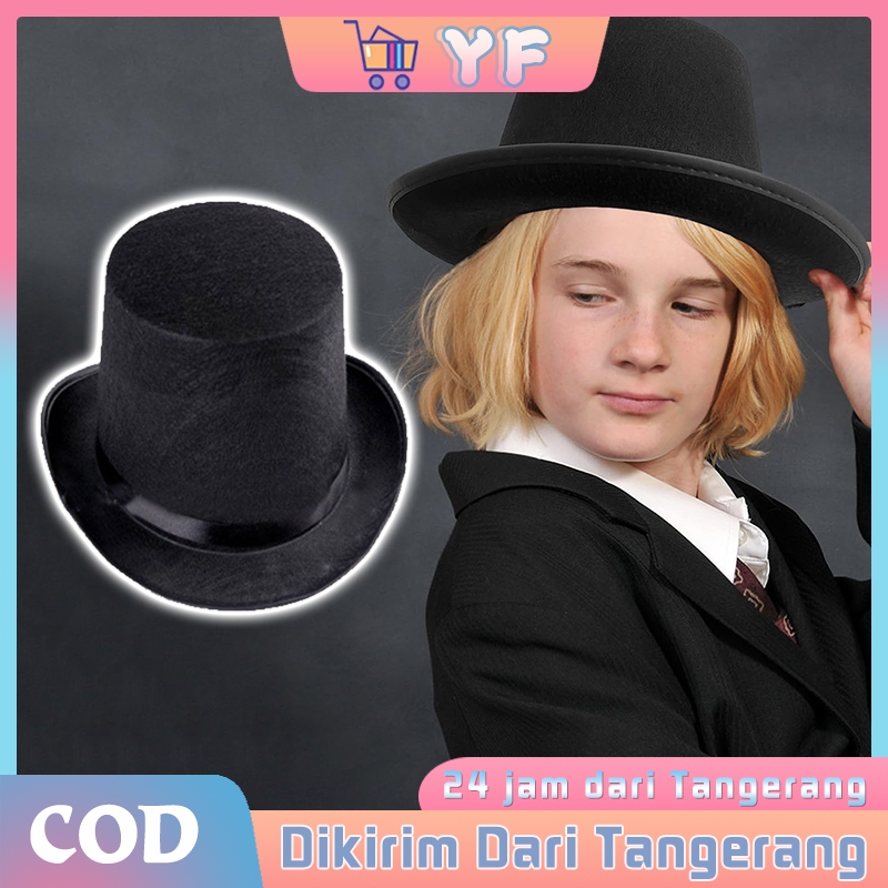 16cm Tinggi Topi Sulap Hitam / Topi Sulap Dewasa / Top Hat