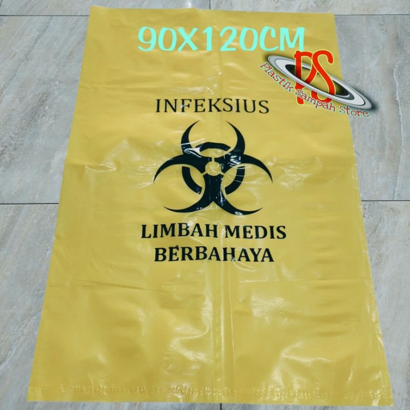 Kantong Plastik Sampah Medis Biohazard 90 x 120 cm / Kantong Plastik Sampah Medis 90 x 120 , Plastik