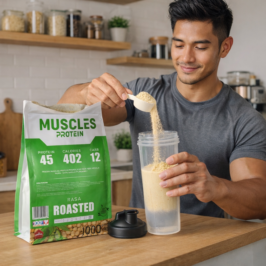 Whey Muscles Protein 1kg Tinngi Protein Antioksidan