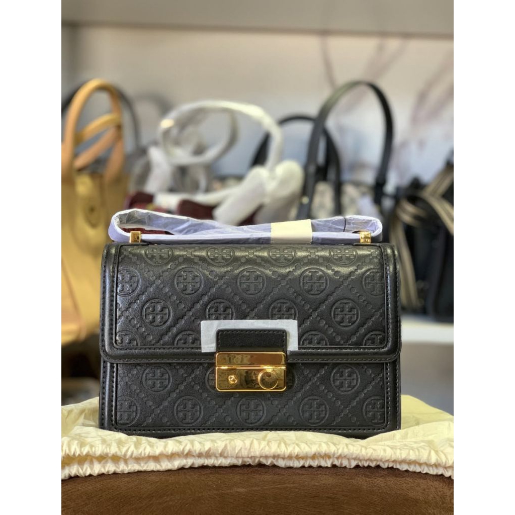 NEW TB T Monogram Leather Shoulder Bag