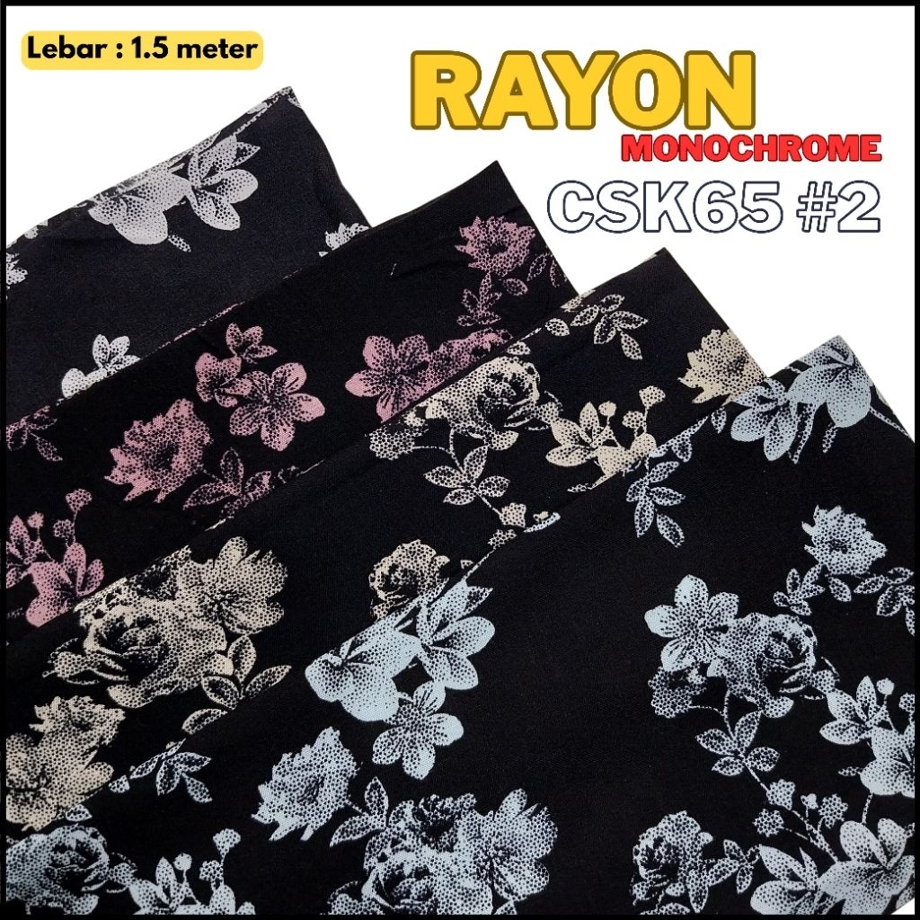 [CMKH] Rayon Viscose monochrome / rayon Viscose premium / rayon Viscose kembangan / rayon dasar gela