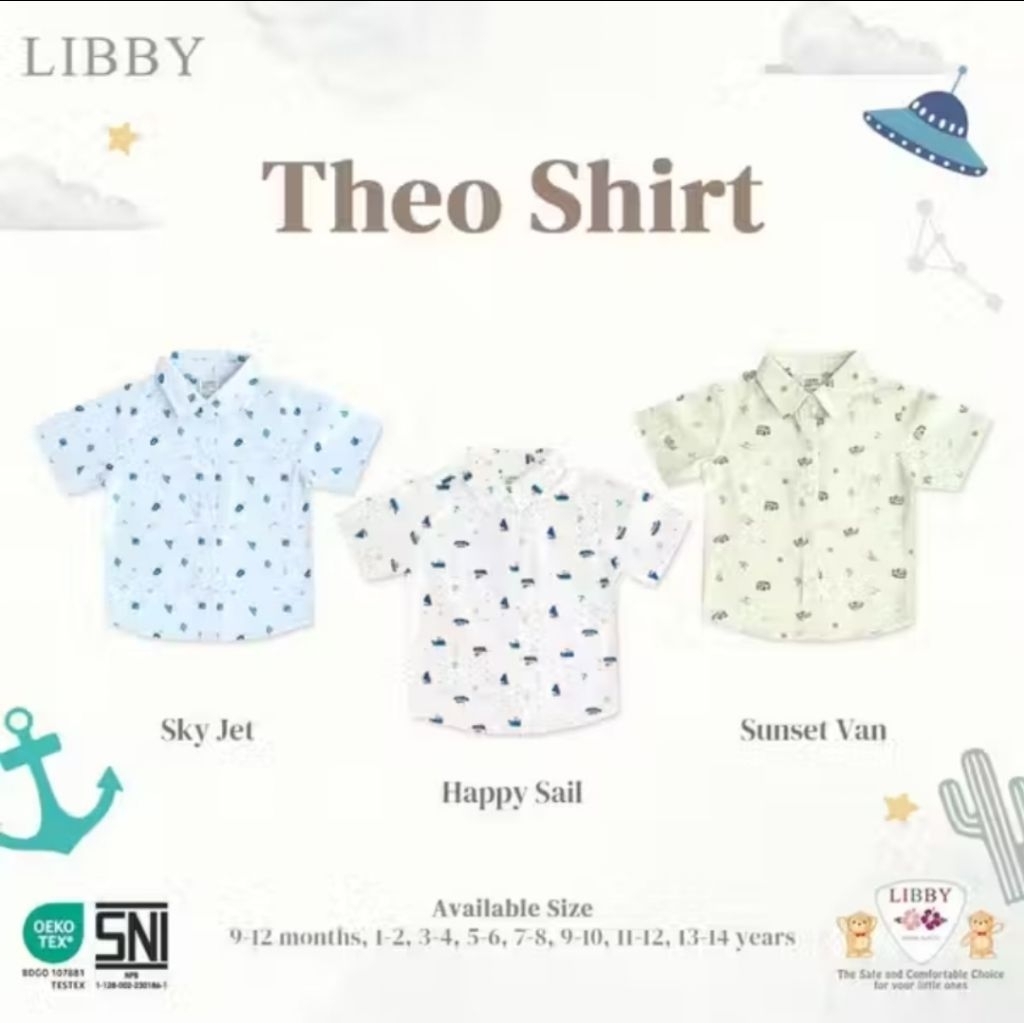 Libby Kemeja Theo Shirt Print - Kemeja Anak MOTIF RANDOM (LB-TSP)
