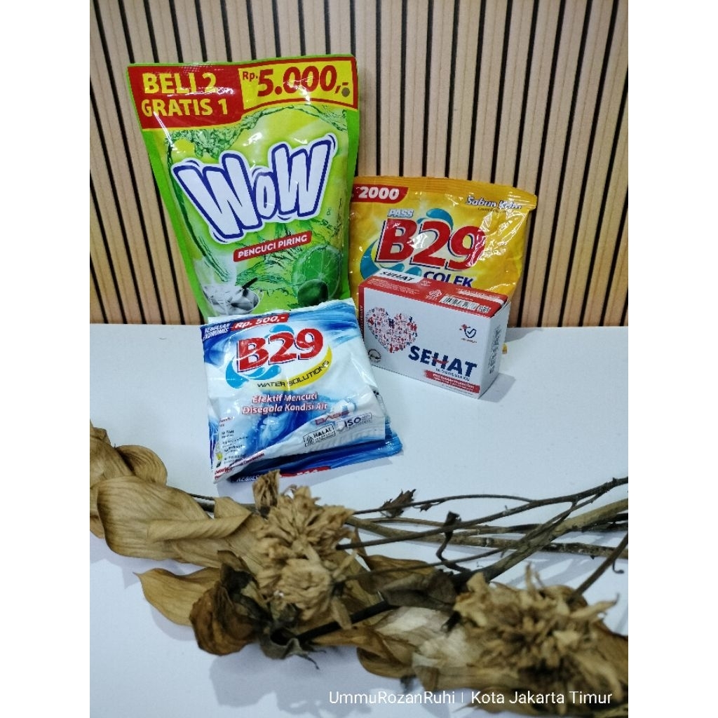 Paket Sabun Murah | Detergen Bubuk B29 Renceng + Sabun Cuci Piring+ Sabun Colek + Sabun Batang Sehat